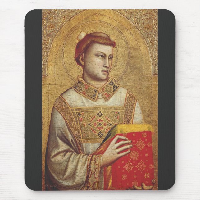 Heiliger Stephanus von Giotto Kunstreproduktion Mousepad (Vorne)