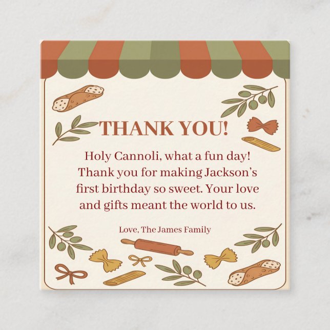 Heiliger Strohsack! Erster Geburtstag Begleitkarte (Vorderseite)