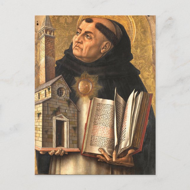 Heiliger Thomas von Aquin Theologe und Philosoph Postkarte (Vorderseite)