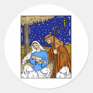 Heiliger Weihnachtsabend Runder Aufkleber
