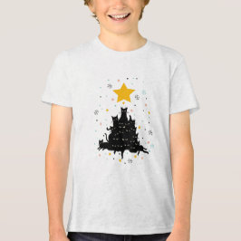 Heiliger Weihnachtsbaum, lustiger KatzenWeihnachts Tri-Blend Shirt