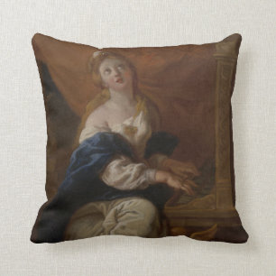 Heiliges Cecilia   c.1700 (Öl auf Papier) Kissen