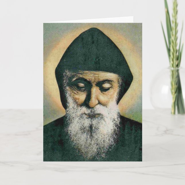 Heiliges Charbel Porträt Karte (Vorderseite)