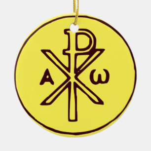 Heiliges Chi-Rho-Christogramm Fine Art Keramik Ornament
