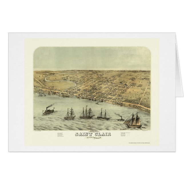 Heiliges Clair, panoramische Karte MI - 1868 (Vorderseite (Horizontal))