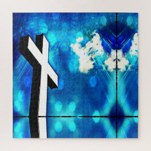 Heiliges Cross Blue Sky Sparkle Puzzle