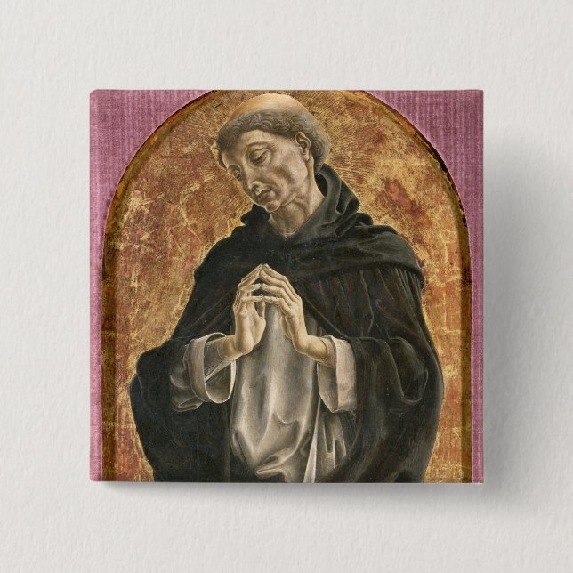 Heiliges Dominic (Tempera auf Platte) Button (Vorderseite)