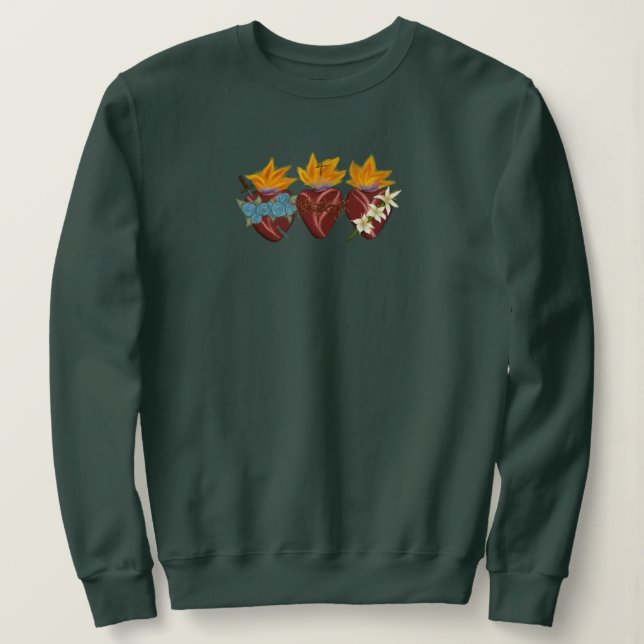 Heiliges Familienherz Sweatshirt - Grün (Design vorne)