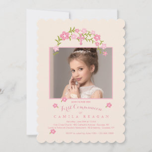 Heiliges Foto mit Blumen Religiöse Einladung