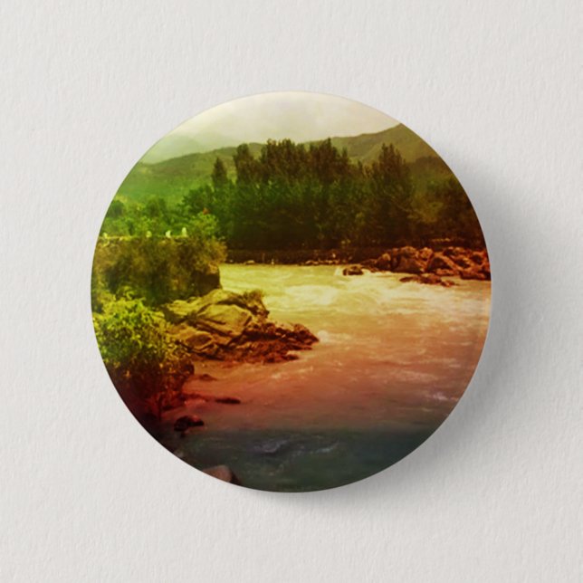 Heiliges Ganga der Ganges nördlich Haridwar Indien Button (Vorderseite)