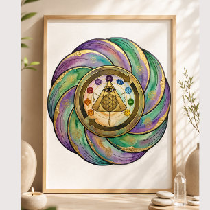 Heiliges Geometrie-Manifestationssymbol Poster