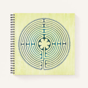 Heiliges Geometrie-Symbol - Chartres-Labyrinth 1 Notizbuch