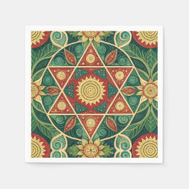 Heiliges geometrisches florales Mandala-Designmust Serviette