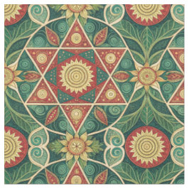 Heiliges geometrisches florales Mandala-Designmust Stoff