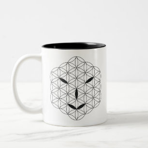 Heiliges Gesicht - Arcturian 02, Schwarz. Zweifarbige Tasse
