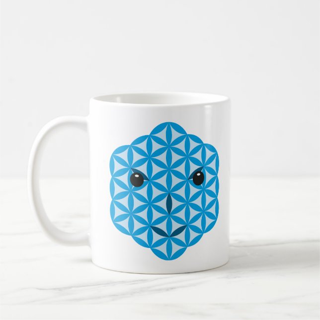 Heiliges Gesicht - Arkturisch, 01 Blau. Kaffeetasse (Links)