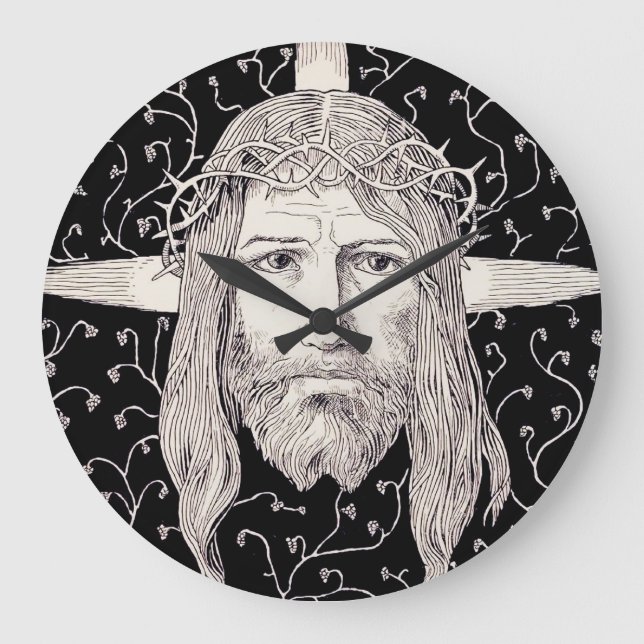 Heiliges Gesicht Jesu Christi Große Wanduhr (Vorderseite)