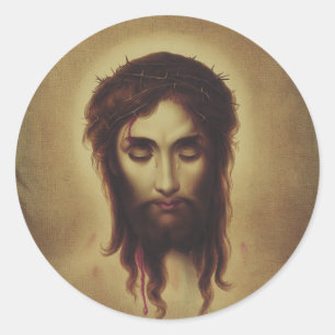 Heiliges Gesicht Jesu Christi Runder Aufkleber