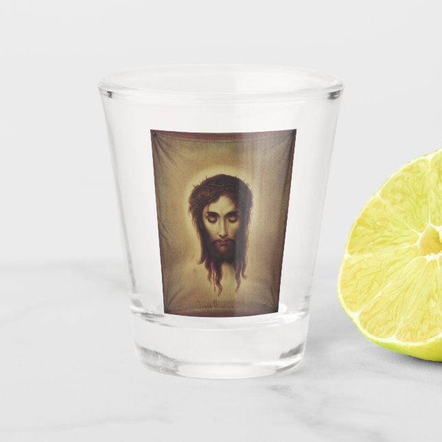 Heiliges Gesicht Jesu Christi Schnapsglas (Vorderseite)