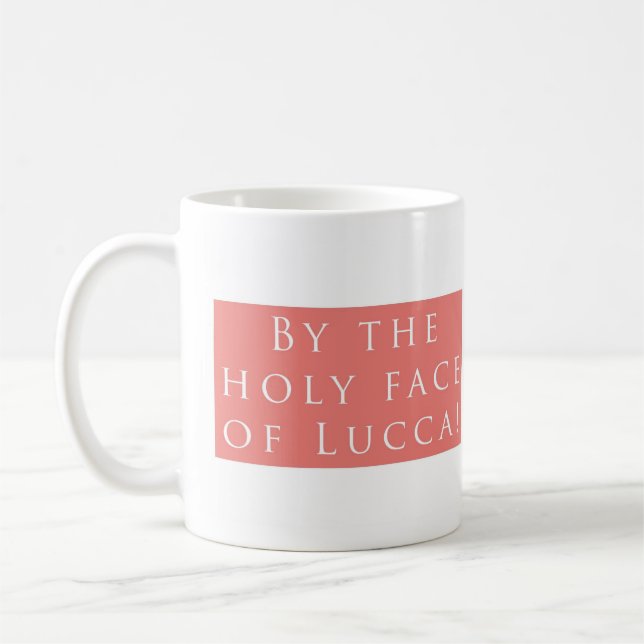 Heiliges Gesicht von Lucca! Schlichtes Rosa Kaffeetasse (Links)