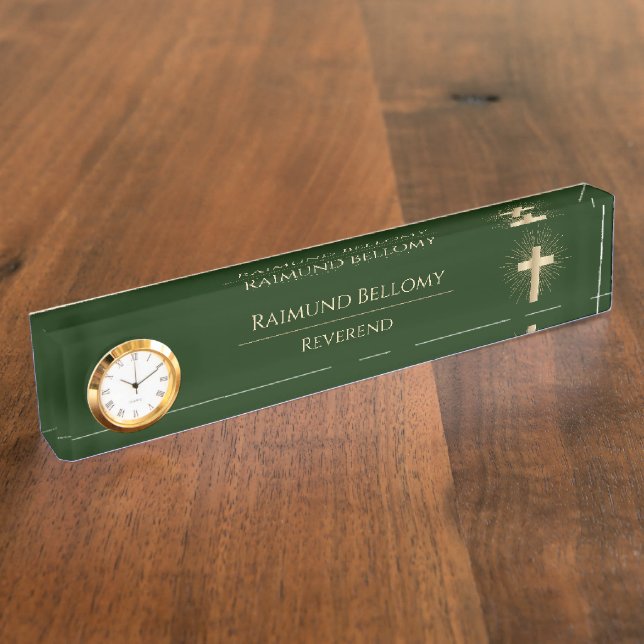 Heiliges Gold Cross Namensplakette (Seite)