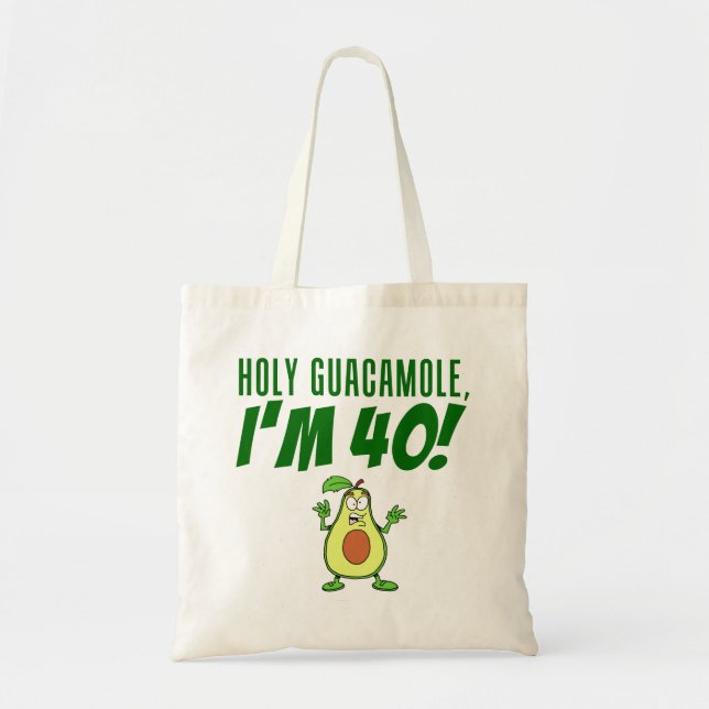 Heiliges Guacamole bin ich die 40 Cartoon-Avocado Tragetasche (Vorne)