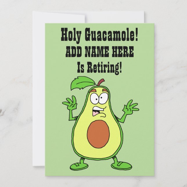 Heiliges Guacamole jemand zieht sich zurück Einladung (Vorderseite)