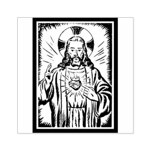 Heiliges Herz der Jesus-Segen-Ikone Gummistempel