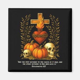 Heiliges Herz Halloween Jesus Schädel Kürbisse Chr Magnet