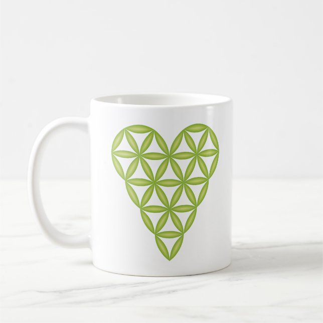 Heiliges Herz - Herz des Lebens, 3D/Green 01. Kaffeetasse (Links)