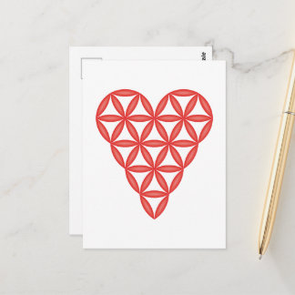 Heiliges Herz - Herz des Lebens, 3D/Rot. Postkarte