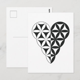 Heiliges Herz - Herz des Lebens, Dualwh/Bl. Postkarte