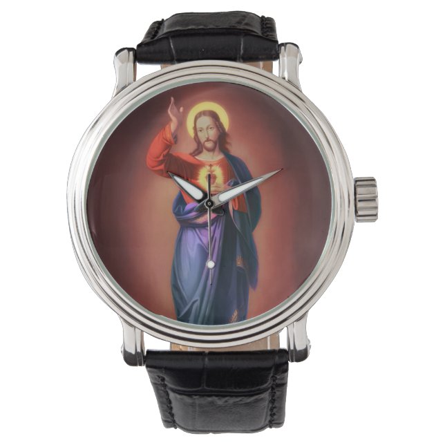 Heiliges Herz Jesu Christi Armbanduhr (Vorderseite)