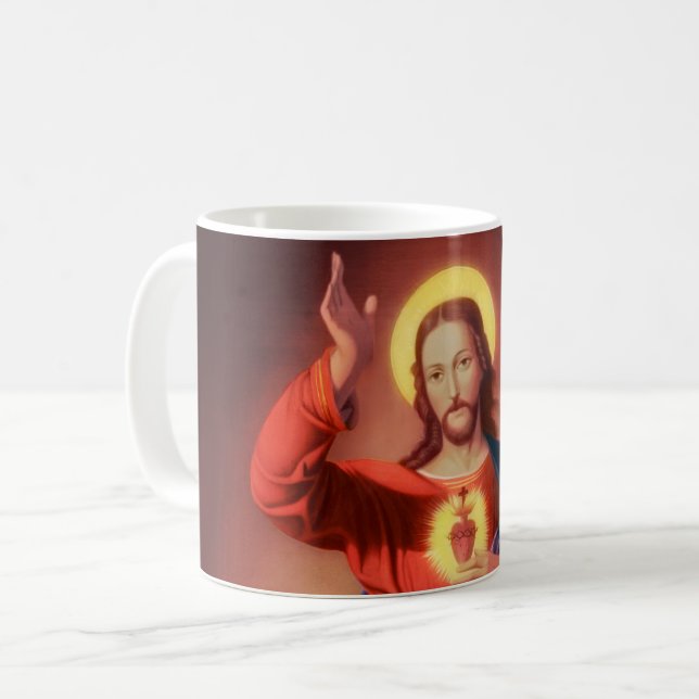 Heiliges Herz Jesu Christi Kaffeetasse (Vorderseite Links)