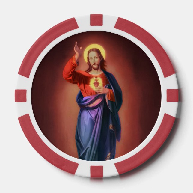 Heiliges Herz Jesu Christi Pokerchips (Vorderseite)