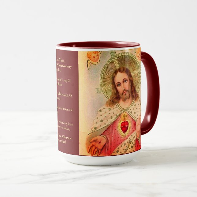 Heiliges Herz Jesu Gebetsgebet Tasse (VorderseiteRechts)