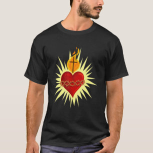 Heiliges Herz Jesu Katholische Traditionelle Latei T-Shirt