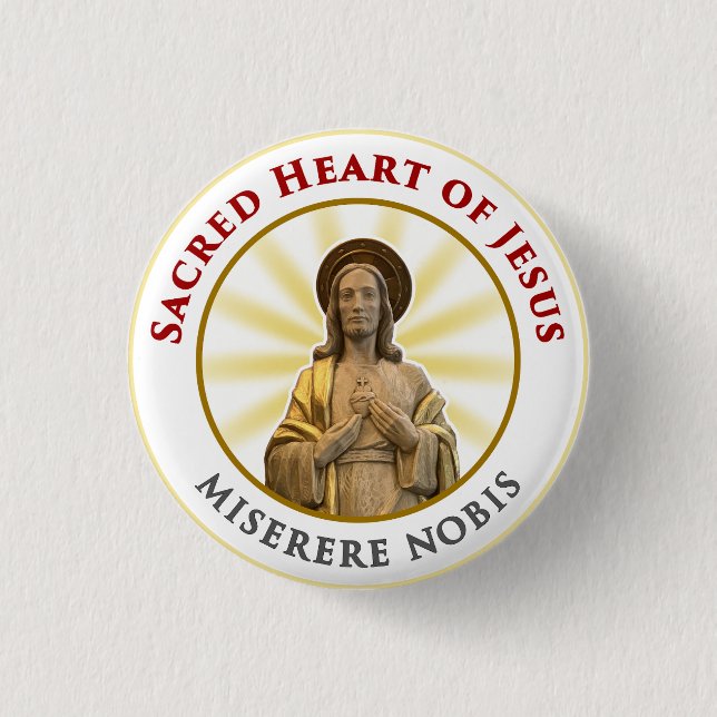 Heiliges Herz Jesu Miserere Nobis Button (Vorderseite)