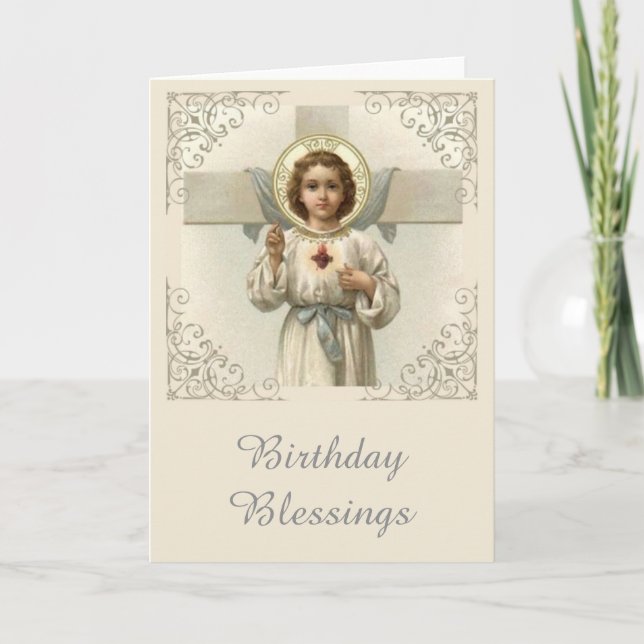 Heiliges Herz Jesu mit Kreuz Karte (Vorderseite)