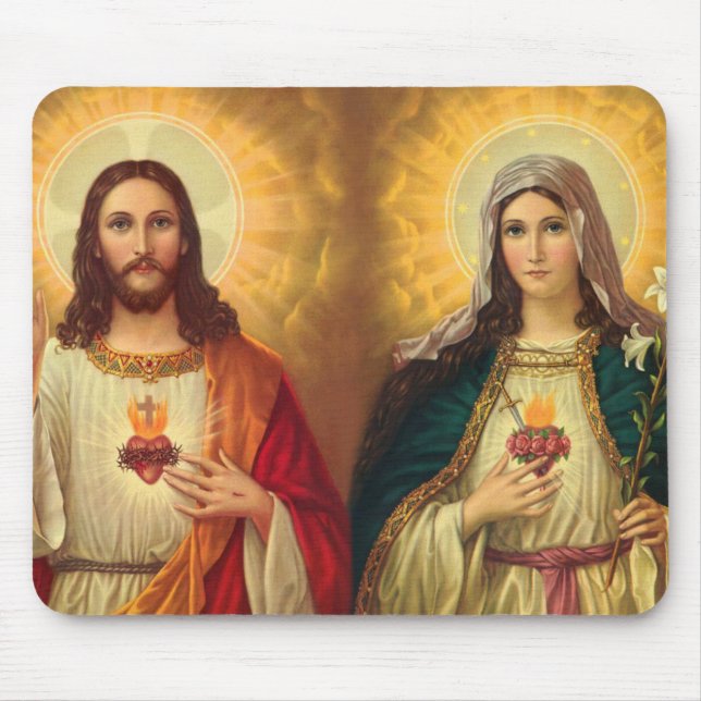 Heiliges Herz Jesu und Jungfrau Maria Mousepad (Vorne)