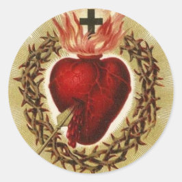 Heiliges Herz Jesu Vintag katholische Religiöse Runder Aufkleber