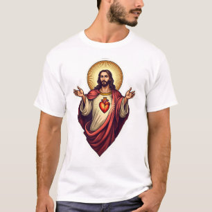 Heiliges Herz Jesu Vintage-Engraving-Shirt 2 T-Shirt