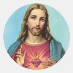 Heiliges Herz Jesus Christus Stationärumschlag Runder Aufkleber