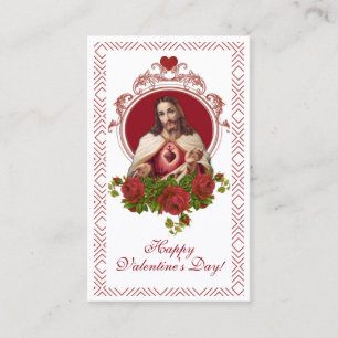 Heiliges Herz katholisches Valentinisches Religiös Visitenkarte