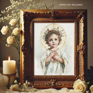 Heiliges Herz Kind Jesus Vintage religiös Fotodruck
