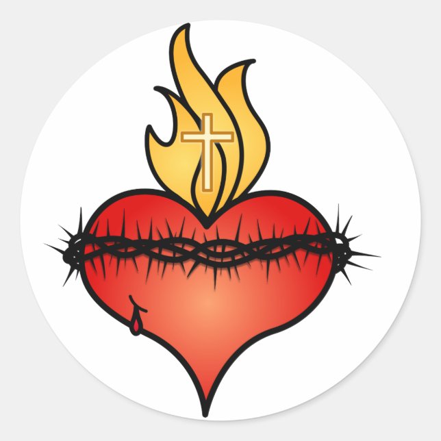 Heiliges Herz - Maßgeschneidert Runder Aufkleber (Vorderseite)