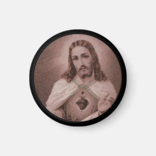 Heiliges Herz mit Kreuz Magnet