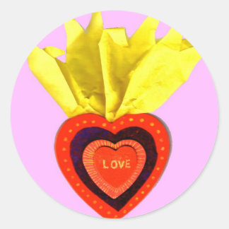 Heiliges Herz mit Rosa Runder Aufkleber