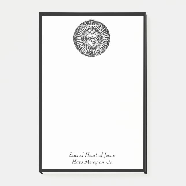 Heiliges Herz queren traditionellen Katholischen Post-it Klebezettel (Vorderseite)