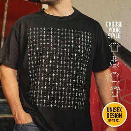 Heiliges Herz Symmetrische Weiße Kreuze Johannes 1 T-Shirt